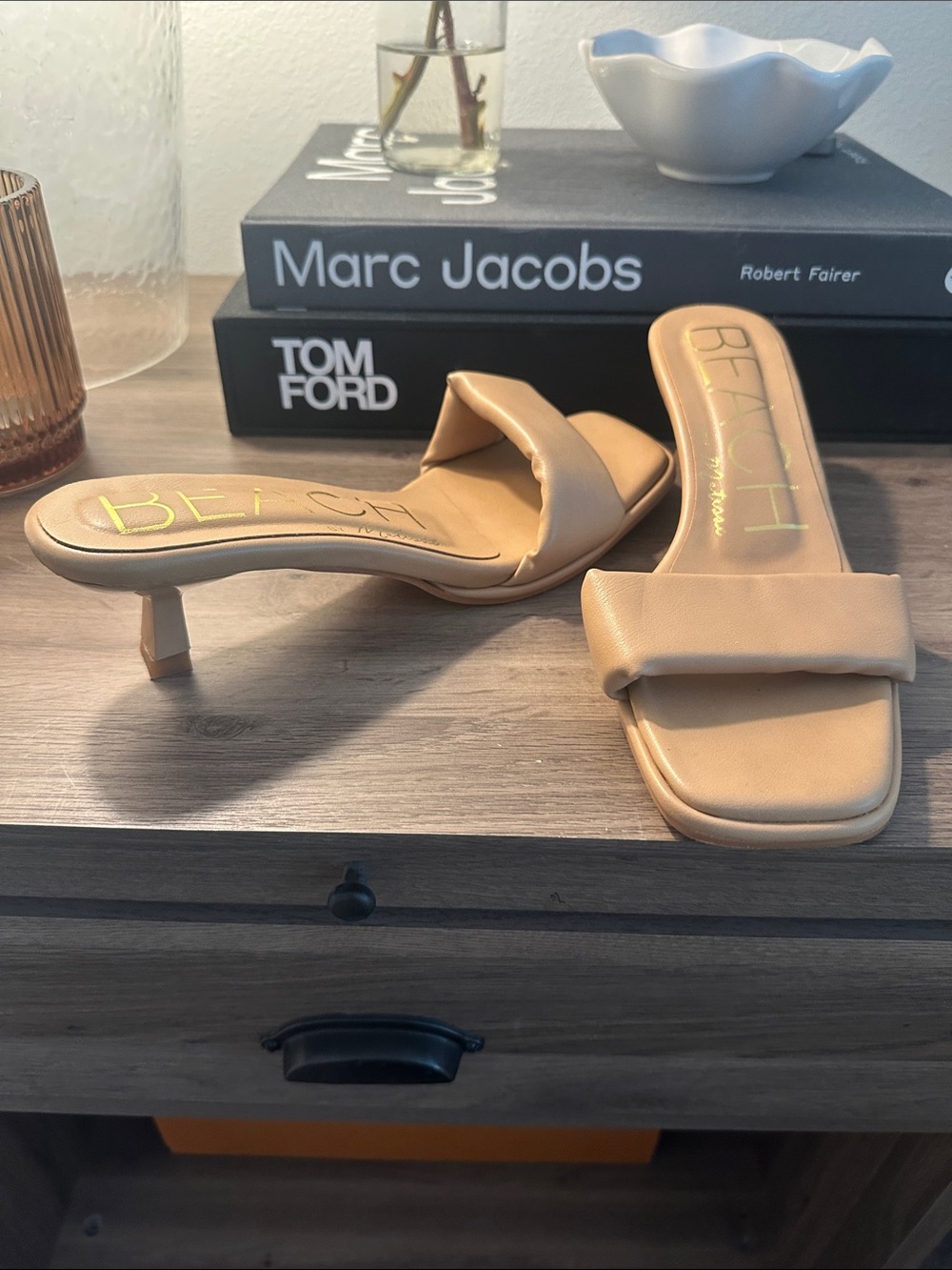 Beach by Matisse Nude Slide kitten Heeled Sandal.